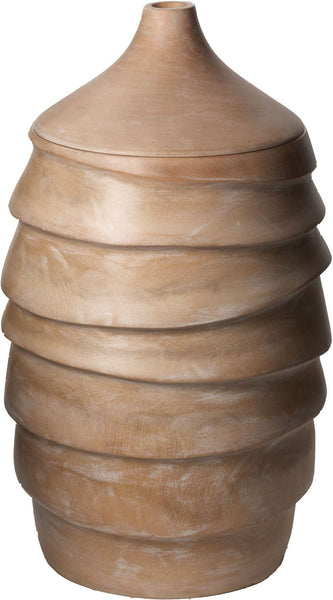 Terraced Wood Jar - Lg
