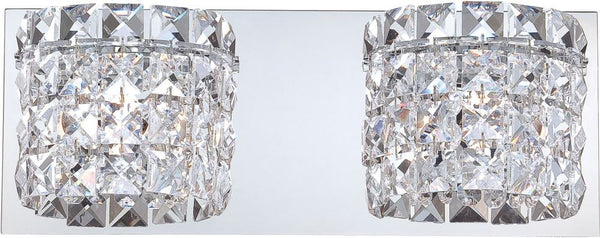 Rondell 2 Light Vanity In Chrome and Clear Crystal Glass