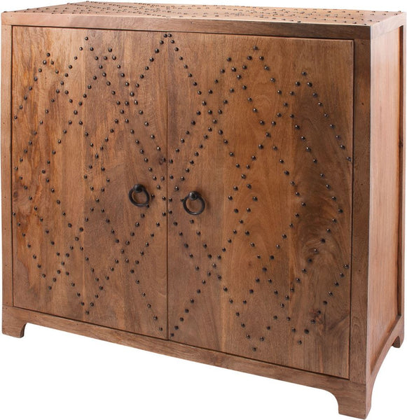Plaid Nail Head Cabinet