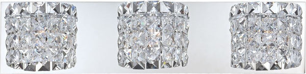 Rondell 3 Light Vanity In Chrome and Clear Crystal Glass