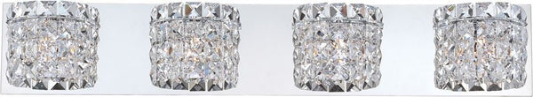Rondell 4 Light Vanity In Chrome and Clear Crystal Glass