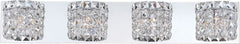 Rondell 4 Light Vanity In Chrome and Clear Crystal Glass