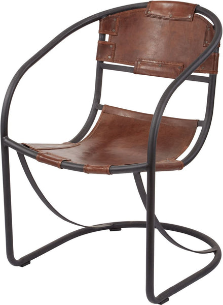 Retro Round Back Leather Lounger