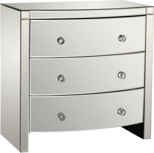 Bow Front Mirror 3 Drawer Chest