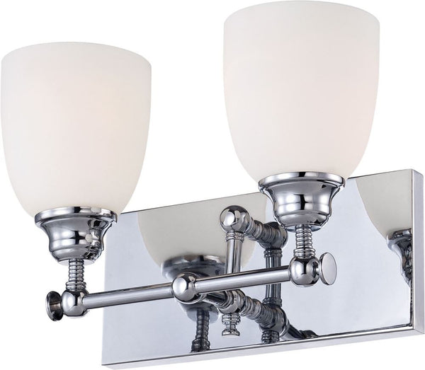 Essex 2 Light Vanity In Chrome and White Opal Glass