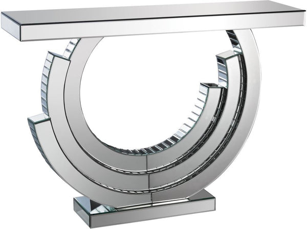 Layered Crescent Mirrored Console