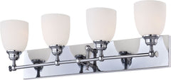 Essex 4 Light Vanity In Chrome and White Opal Glass