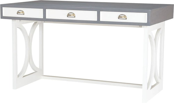 Whitney Writing Desk In Antique Smoke With Grain De Bois Cappucino Foam
