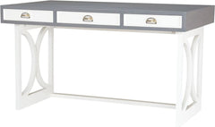 Whitney Writing Desk In Antique Smoke With Grain De Bois Cappucino Foam