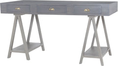 Huffman Desk In Antique Smoke With Grain De Bois Garden Gate