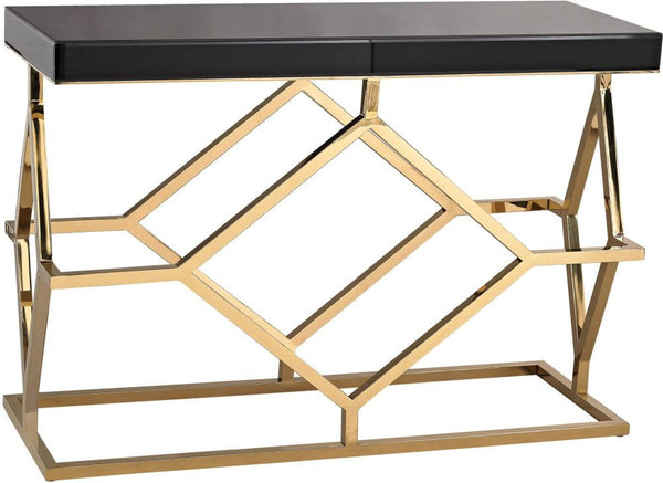 Black and Gold Deco Console Table