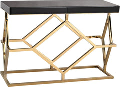 Black and Gold Deco Console Table