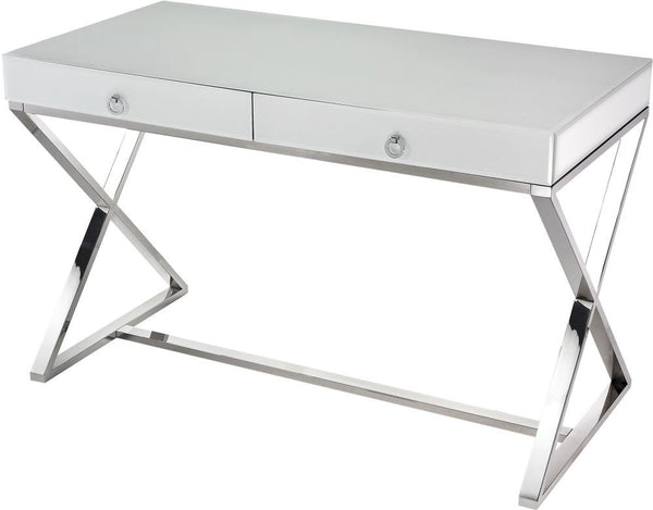 White Glass Desk