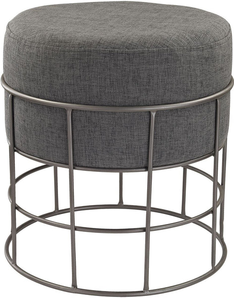 Pewter and Grey Linen Stool