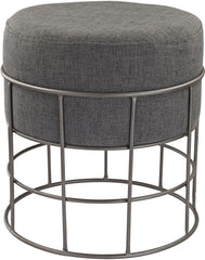 Pewter and Grey Linen Stool