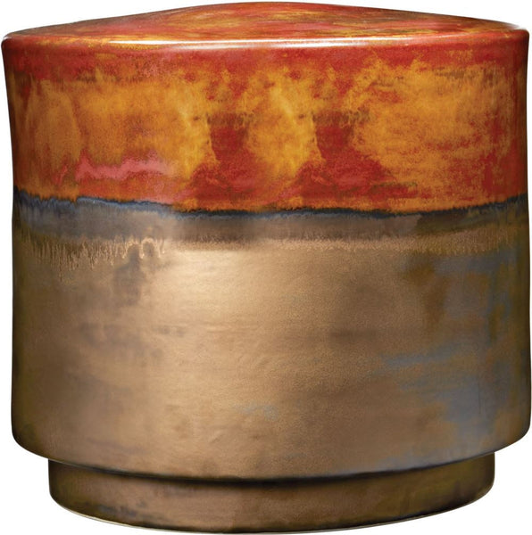 Short Coffee & Burnt Gold Garden Stool