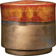 Short Coffee & Burnt Gold Garden Stool
