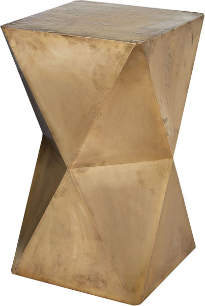 Faceted Stool With Brass Cladding