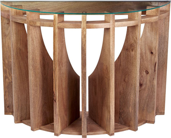Wooden Sundial Console Table