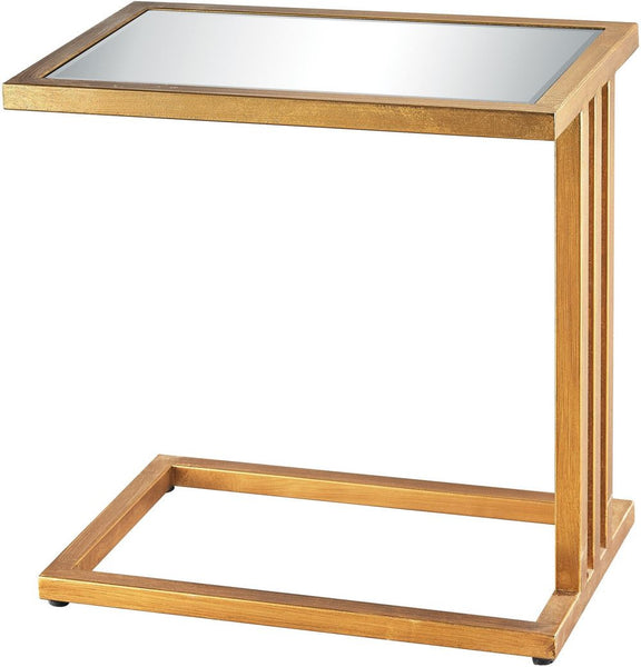 Andy Side Table In Gold Leaf and Clear Mirror