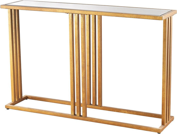Andy Console In Gold Leaf and Clear Mirror