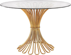 Flaired Rope Entry Table In Gold Leaf and Clear Glass