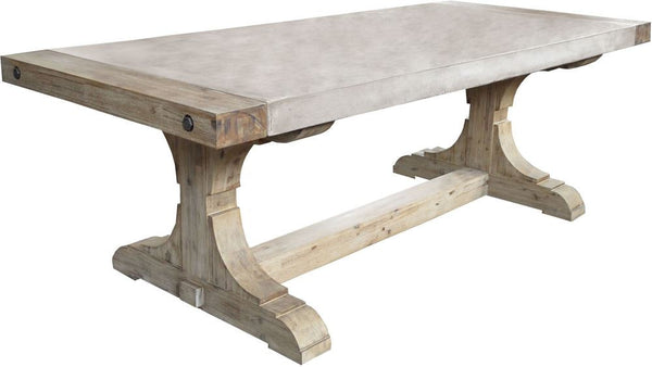 Pirate Concrete and Wood Console Table With Waxed Atlantic Finish