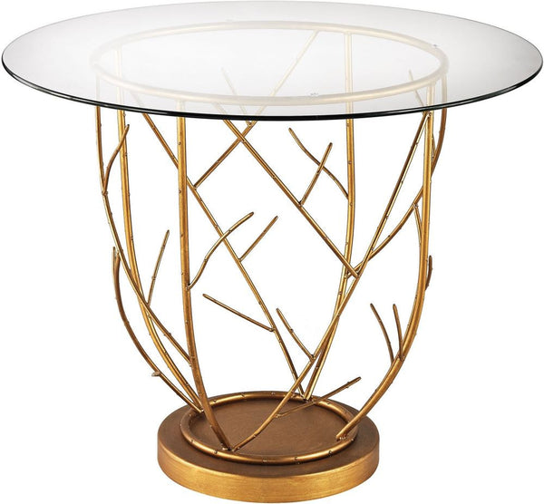 Thicket Entry Table In Gold Leaf and Clear Glass