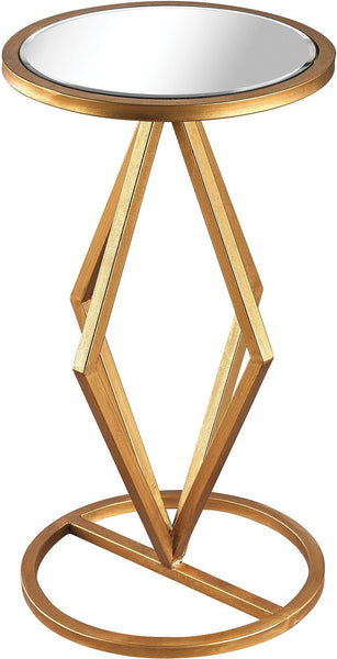 Vanguard Side Table In Gold Leaf and Clear Mirror