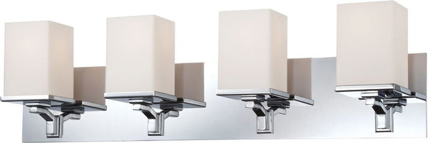 Ramp 4 Light Vanity In Chrome and White Opal Glass