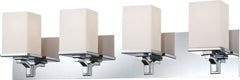 Ramp 4 Light Vanity In Chrome and White Opal Glass