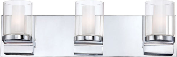 Anchor 3 Light Vanity In Chrome and Clear Outer Glass With White Opal Inner Glass