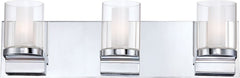 Anchor 3 Light Vanity In Chrome and Clear Outer Glass With White Opal Inner Glass