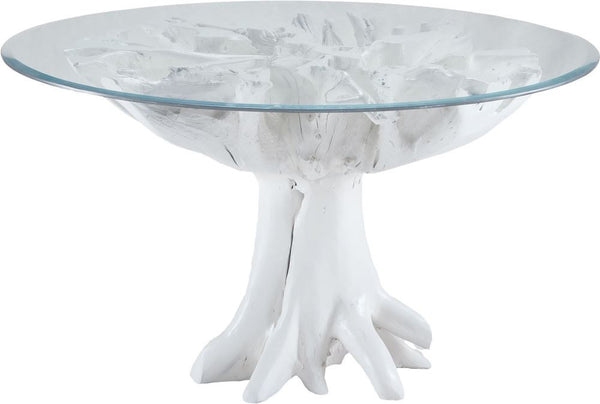 White Teak Root Entry Table