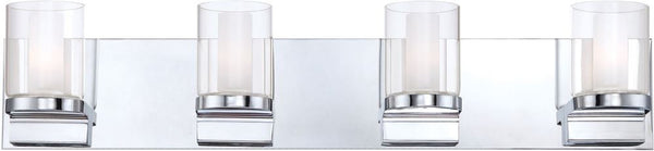 Anchor 4 Light Vanity In Chrome and Clear Outer Glass With White Opal Inner Glass