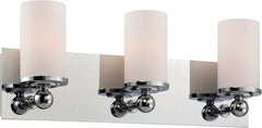 Adam 3 Light Vanity In Chrome and White Opal Glass