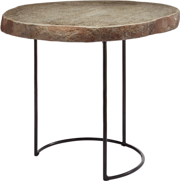 Short Stone Slab & Wire Frame Table