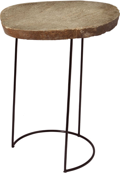 Tall Stone Slab & Wire Frame Table