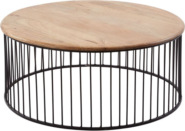 Short Teak & Metal Carousel Table