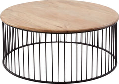 Short Teak & Metal Carousel Table