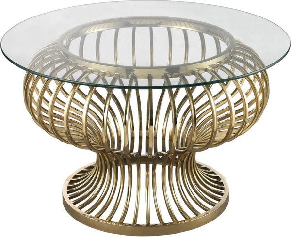 Undulating Gold Rod Coffee Table