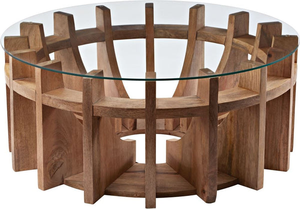 Wooden Sundial Coffee Table