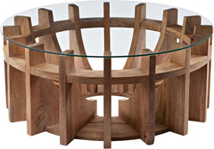 Wooden Sundial Coffee Table