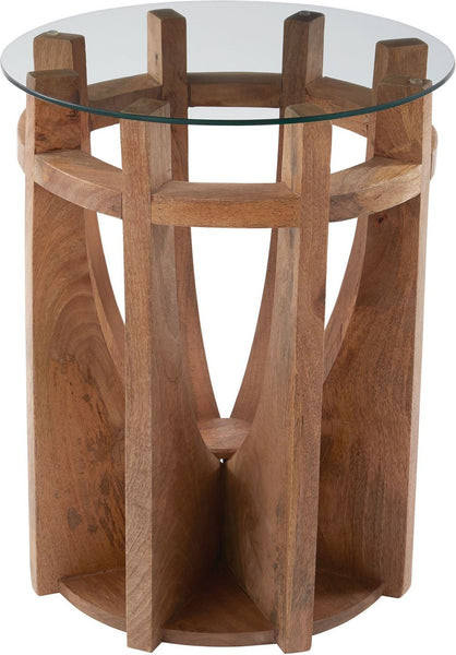 Wooden Sundial Side Table