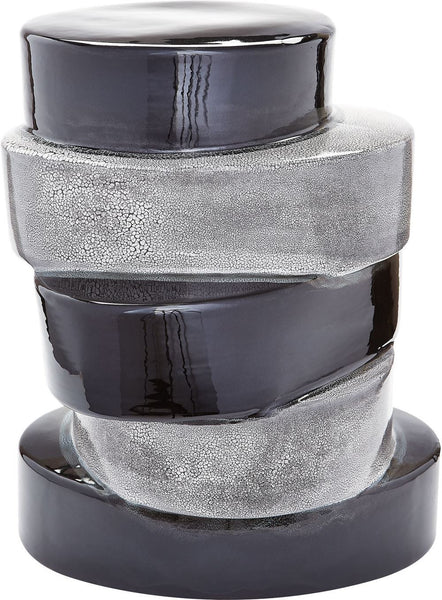Stacked Ovals Side Table In Black and Grey