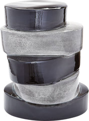 Stacked Ovals Side Table In Black and Grey