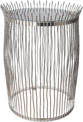 Nickel Dot Wire Table With Aged Mirror