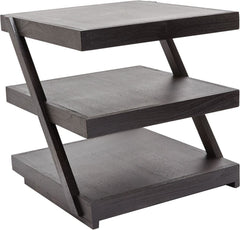 Stacked Black Teak Side Table