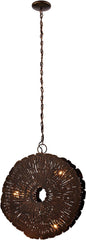 Organic Metal Etched Disk Chandelier