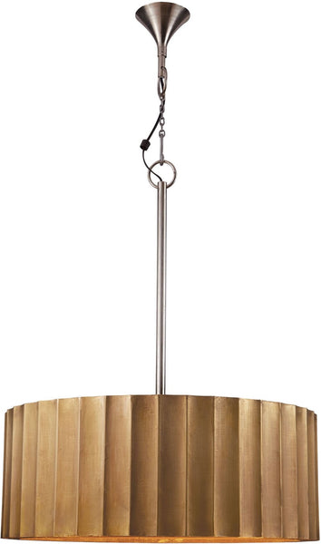 Large Brass Clad Ribbed Pendant